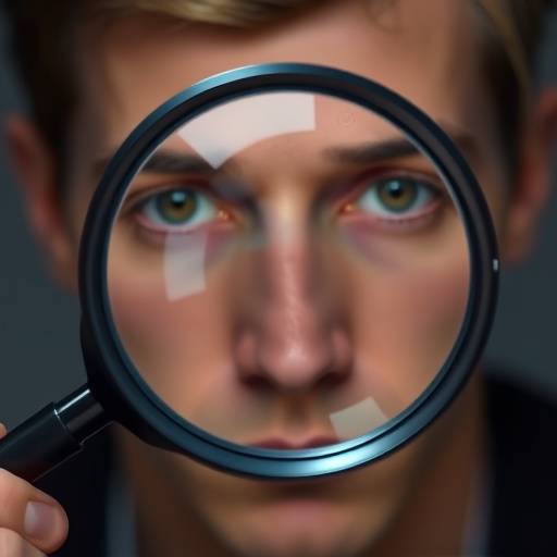 A magnifying glass focusing on a detail within a contract.
