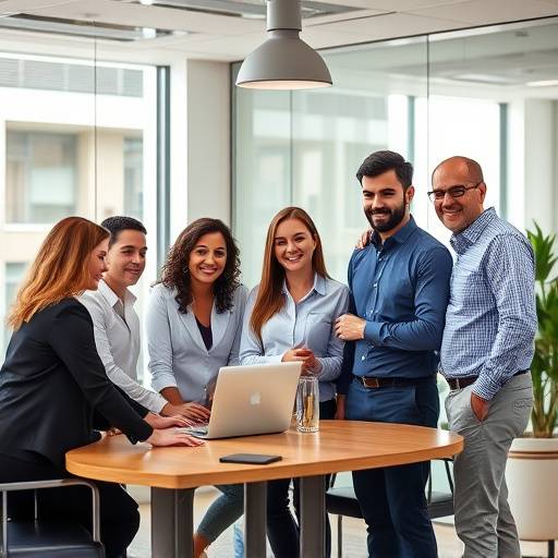 Apex Financial Solutions team collaborating in a modern office setting