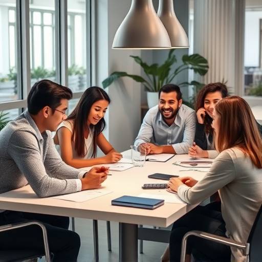 Diverse group of professionals collaborating around a table